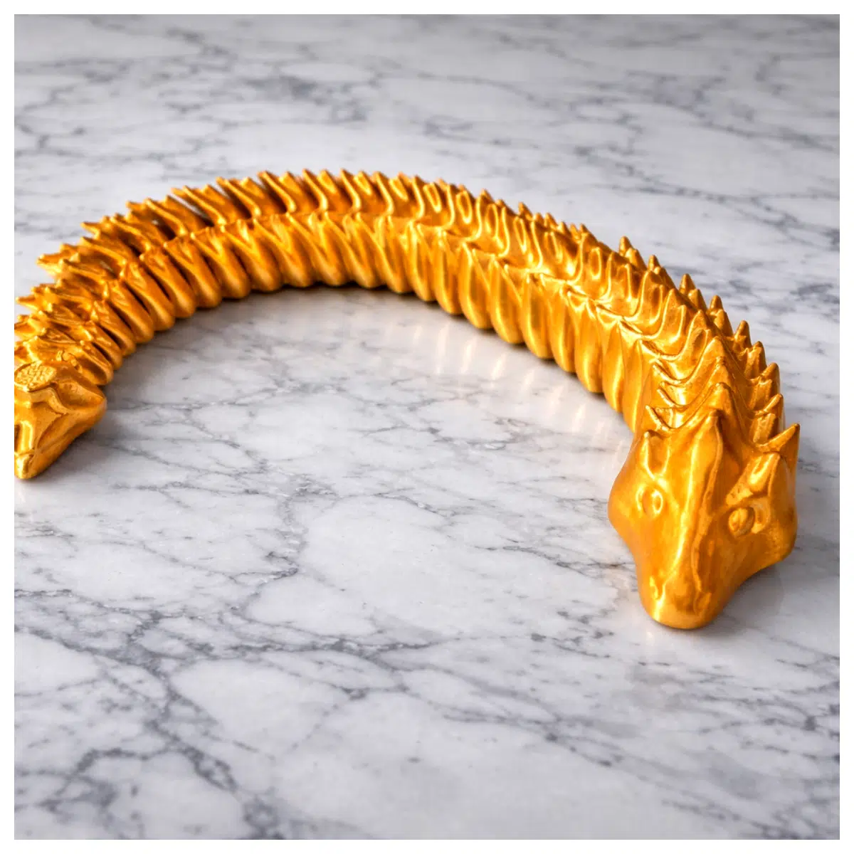 Articulated Golden Serpent Model Toy Figurine Decoration Snake Sculpture Creative Gift Collection