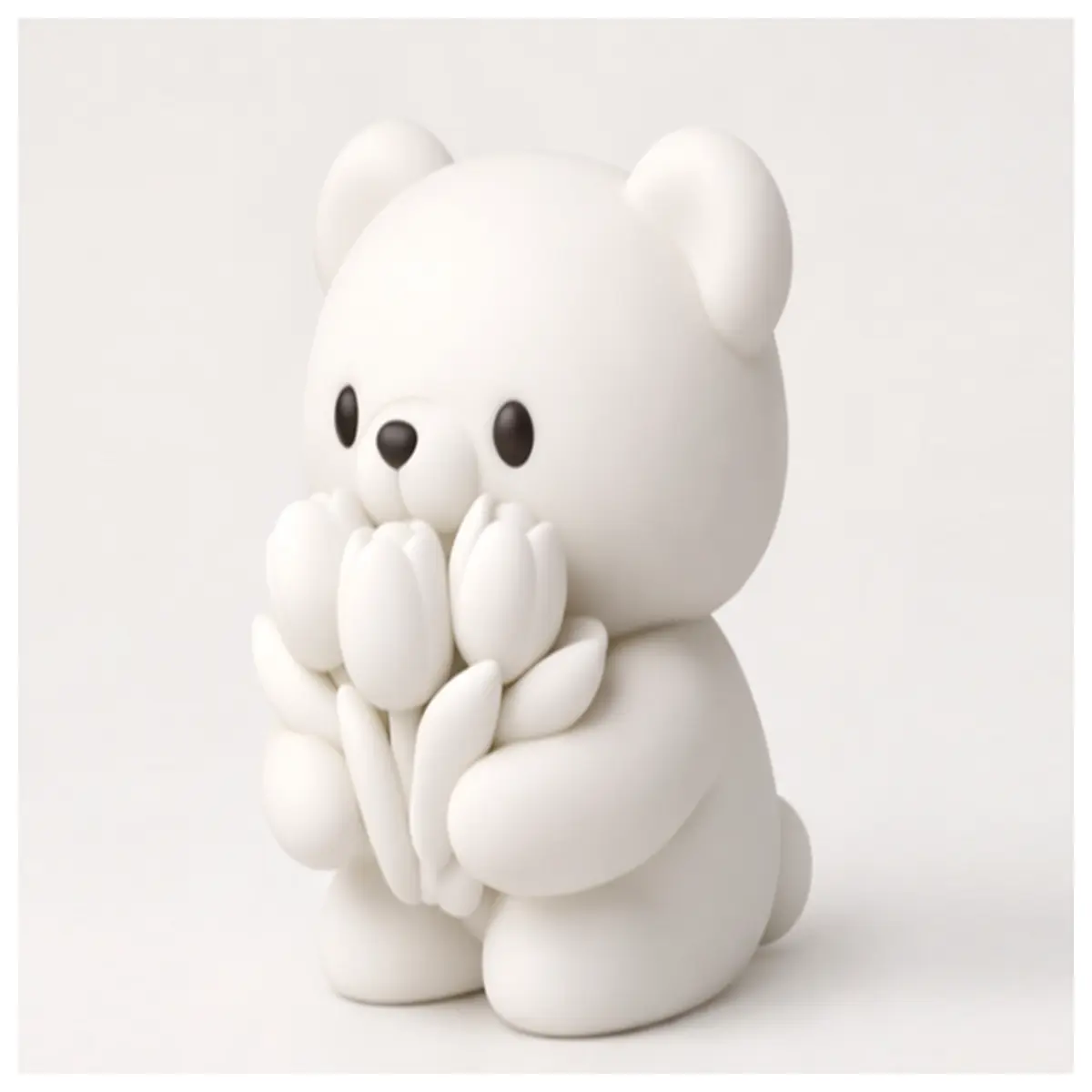 Tulip Bear Figurine Home Decor Desktop Cute Ornament Gift Holiday Placement Decoration Creative Figurine