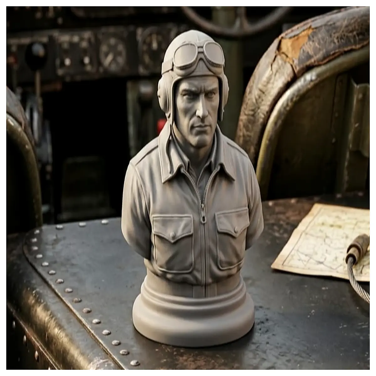 WWII British Statue Model War Memorial Hero Collectible Figure Aviation Memorabilia