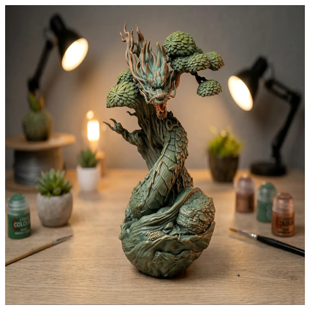 Gulong Bonsai Sculpture Dragon Art Bonsai Decoration Dragon Carving Dragon Theme Landscape Dragon Sculpture Decor