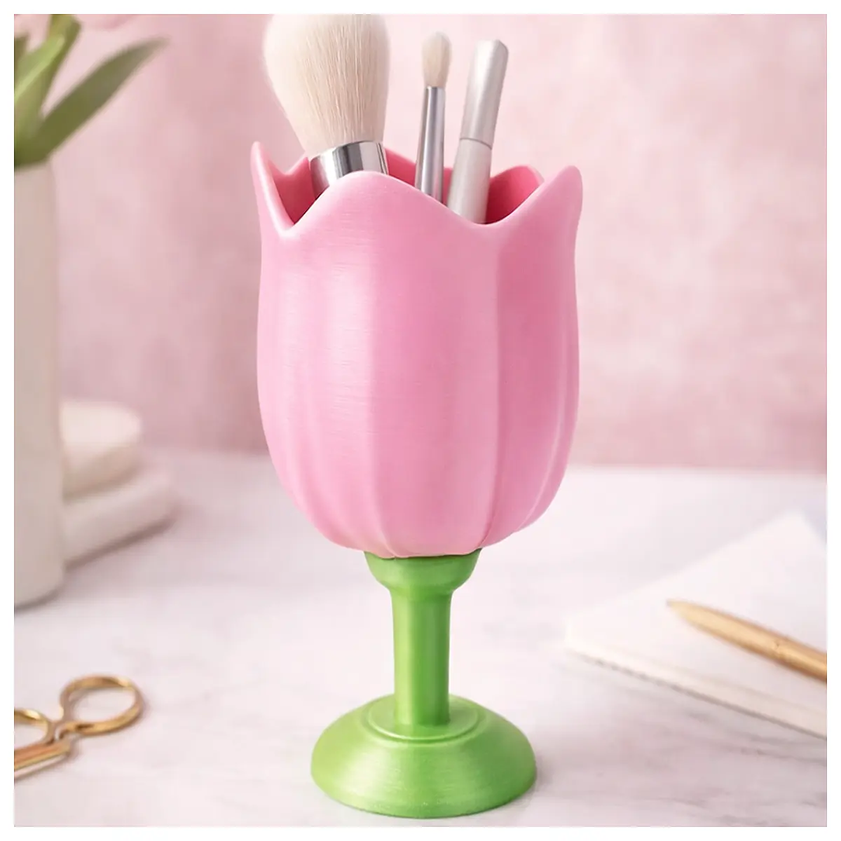 Tulip Petal Storage Cup Romantic Floral Bouquet Organizer Desktop Decoration Flower Arrangement Creative Home Decor