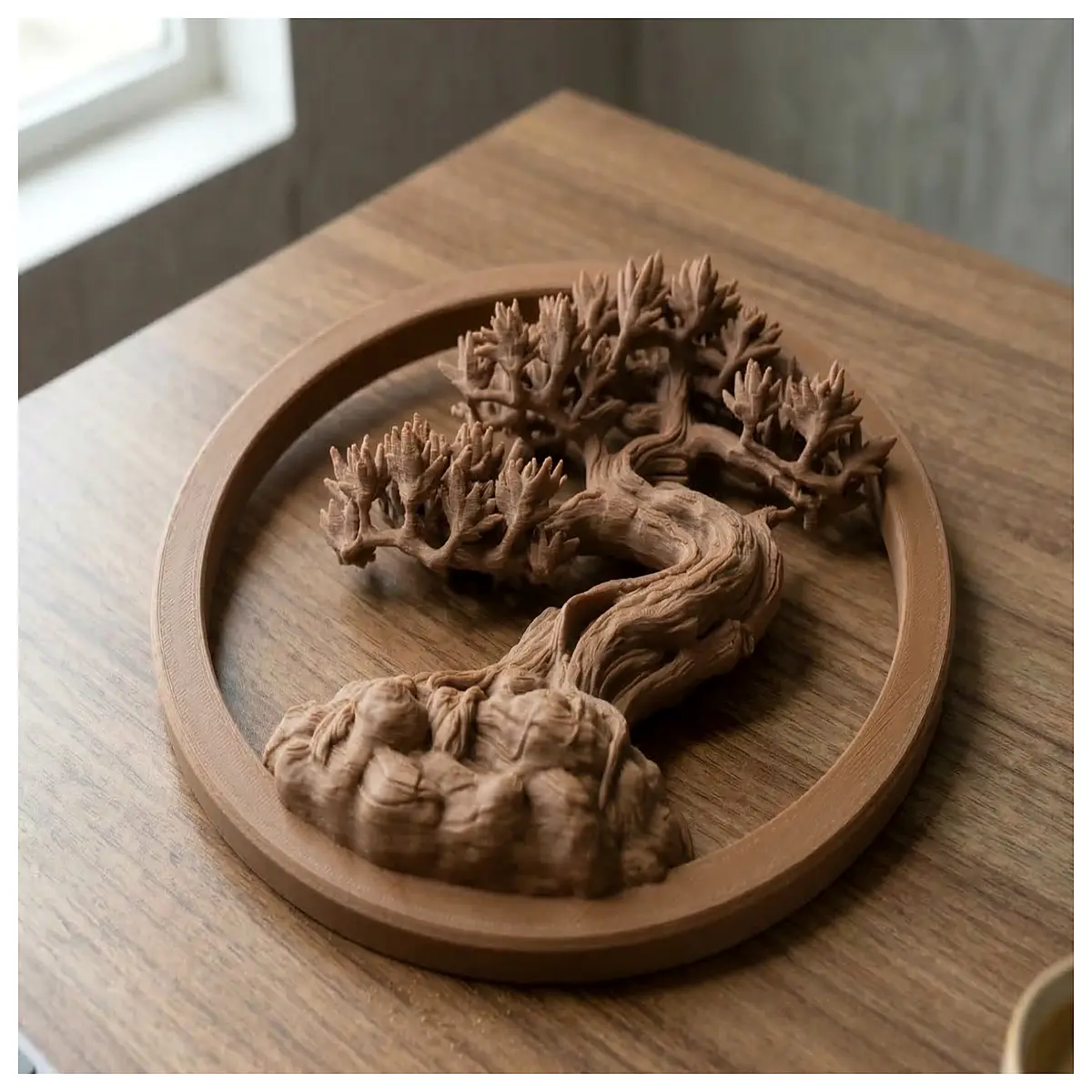 Zen Bonsai Carving Bonsai Tree Zen Landscape Indoor Bonsai Decorative Sculpture Plant Decor