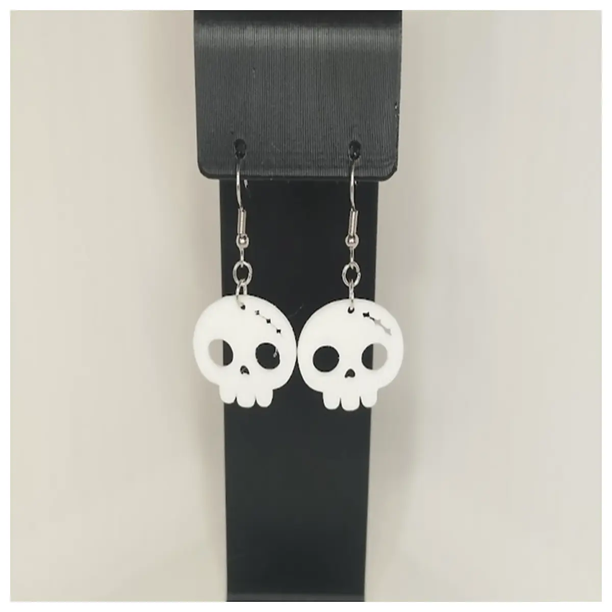 Scar Skull Earrings 3D Printed Gothic Black Demon Earring Personality Jewelry Trendy Accessories