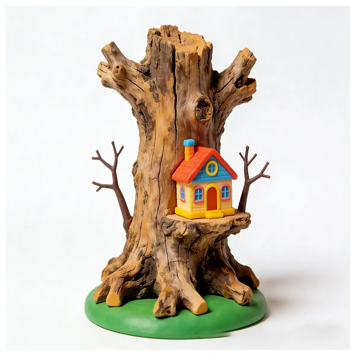 diy miniature fairy house mossy tree stump dollhouse rustic woodland decor handcrafted nature themed tiny home for desk