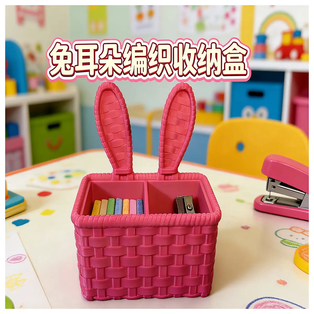 Cute Rabbit Crochet Storage Box Kids Toy Organizer Baby Storage Container Creative Home Decor