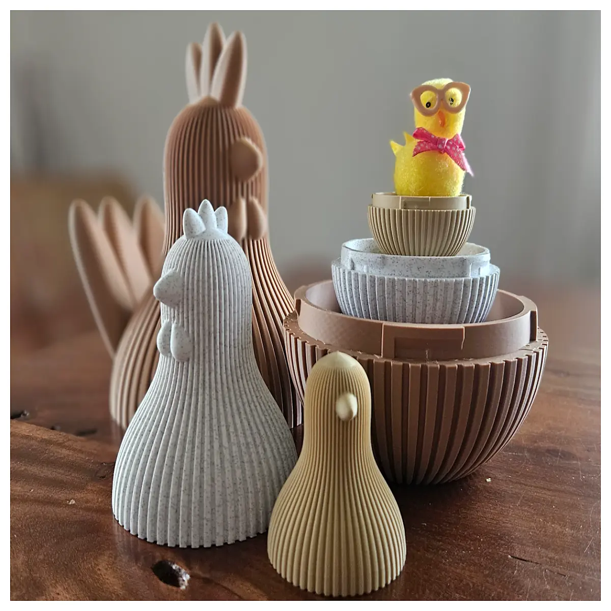 Easter Bunny Decoration Russian Matryoshka Dolls Container Festive Gift Memorial Toy Easter
