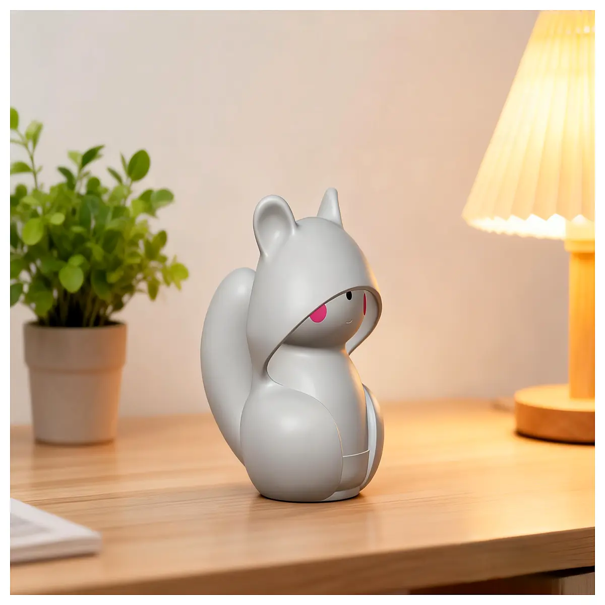 Cute Little Beast Figurine Healing Desktop Decoration Plush Animal Model Hooded Q Version Figurine Gift Idea