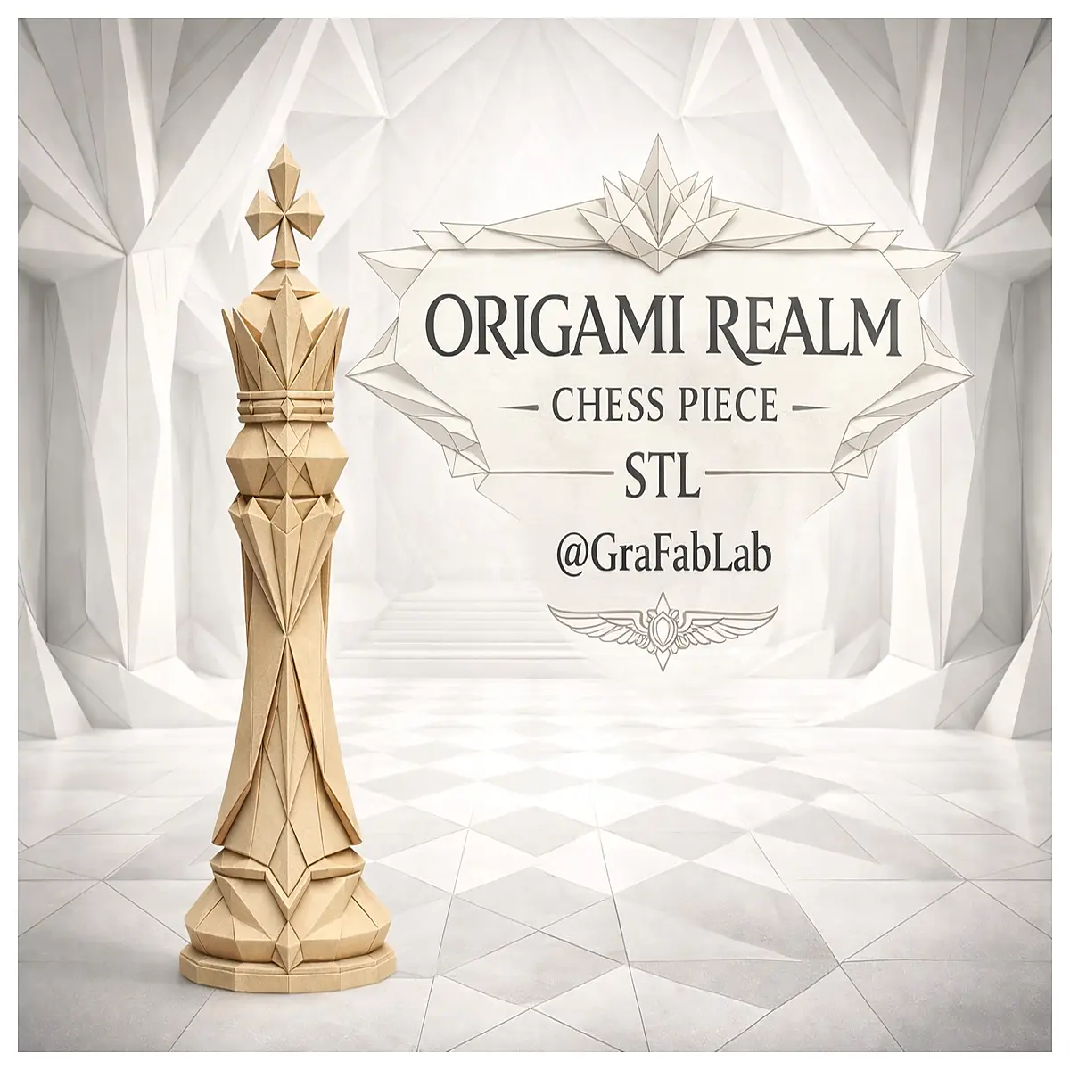 Origami Kingdom King Piece Chess Toy Board Game Piece Puzzle Toy Paper Model Chess