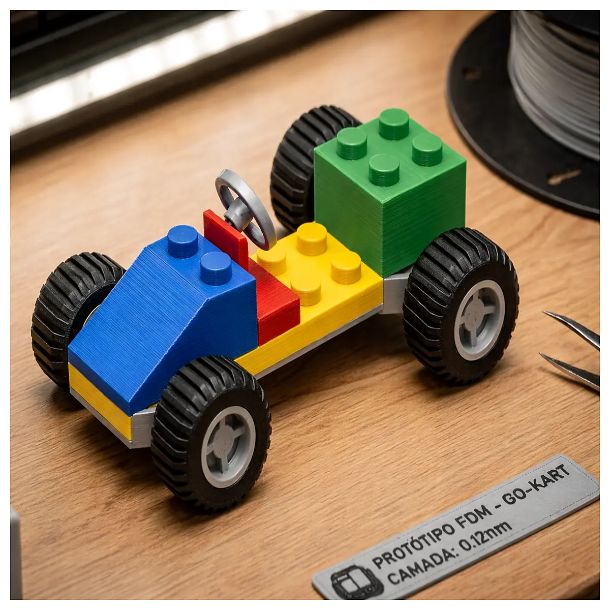 Mini Kart Car DIY Building Block Set Kids Toy Indoor Playroom Kart Accessories Assembly Kart