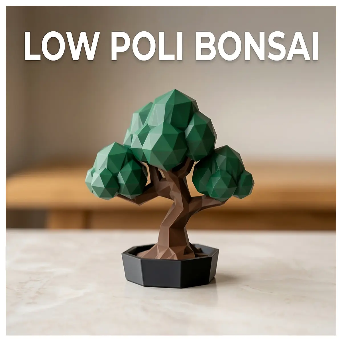 Low Poly Bonsai Model DIY Creation Set Desktop Landscape Decoration Bonsai Accessories Realistic Plants Gardening Tools