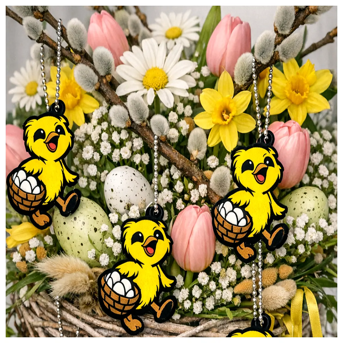 Easter Chick Keychain Holiday Decoration Kids Gift Easter Ornament Easter Toy Charm