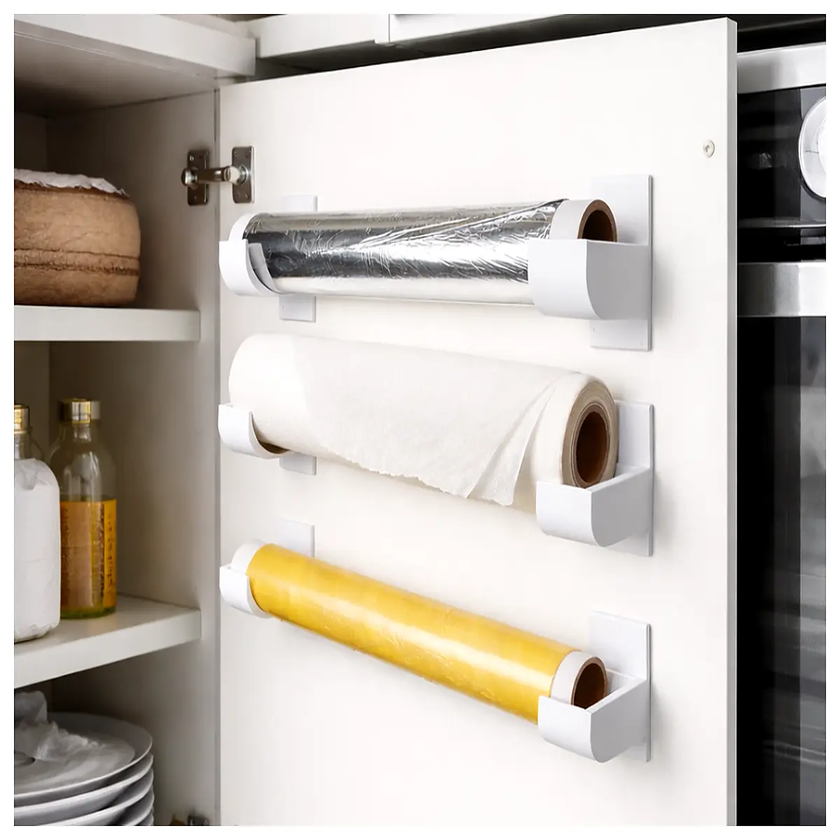 Kitchen Paper Towel Holder Wall Mounted Shelf Bathroom Tissue Organizer Shelf Modern Design Kitchen Accessories