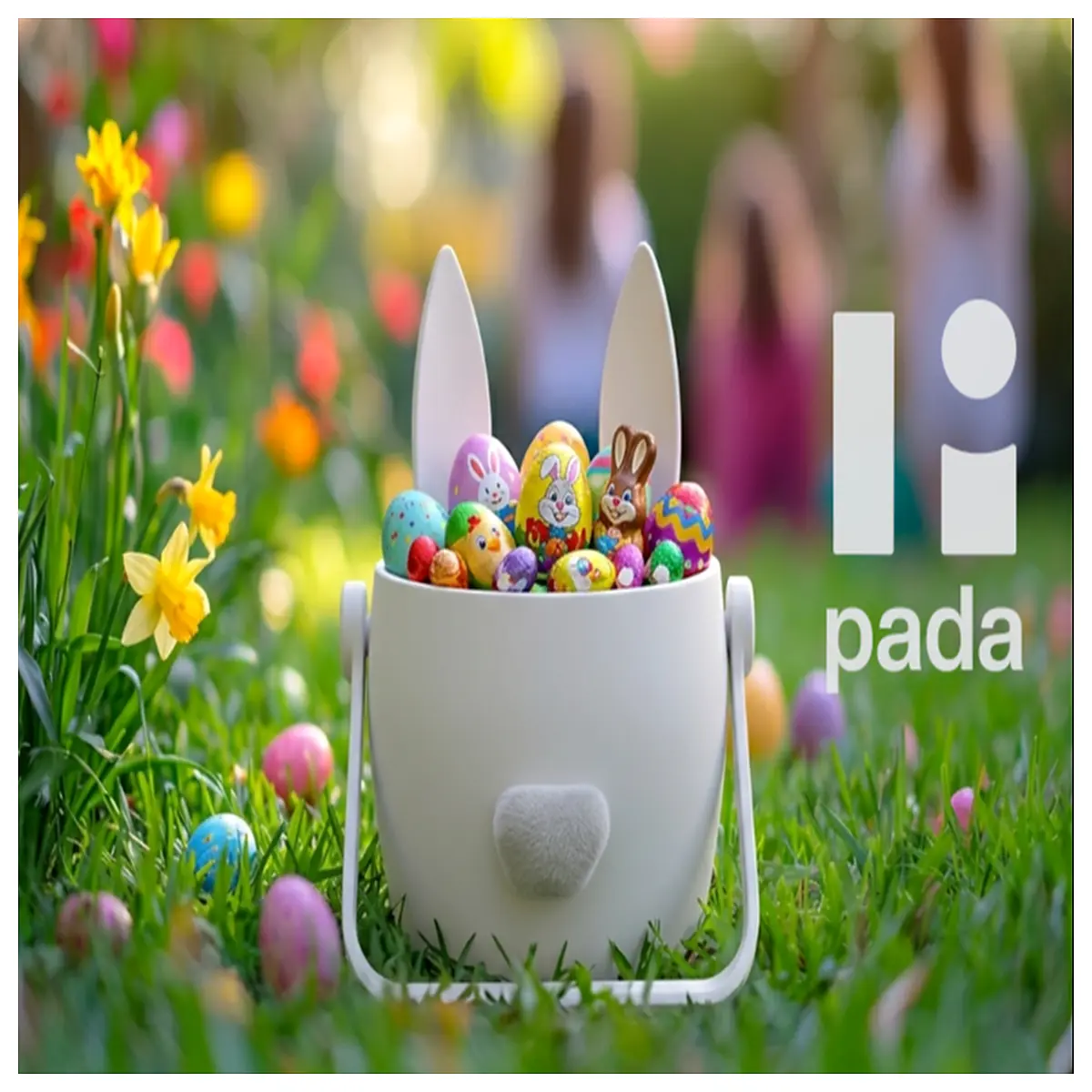 easter egg hunt basket for kids bunny shaped plastic storage container with handle spring holiday party favor