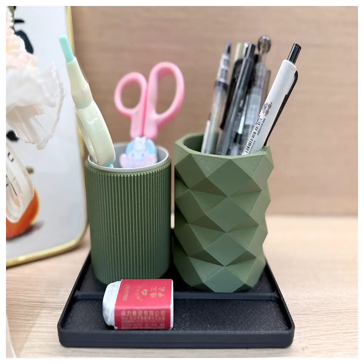 Desktop Organizer Pen Holder Simple Design Multi Function Book Shelf Desk Storage Box Minimalist Pen Holder