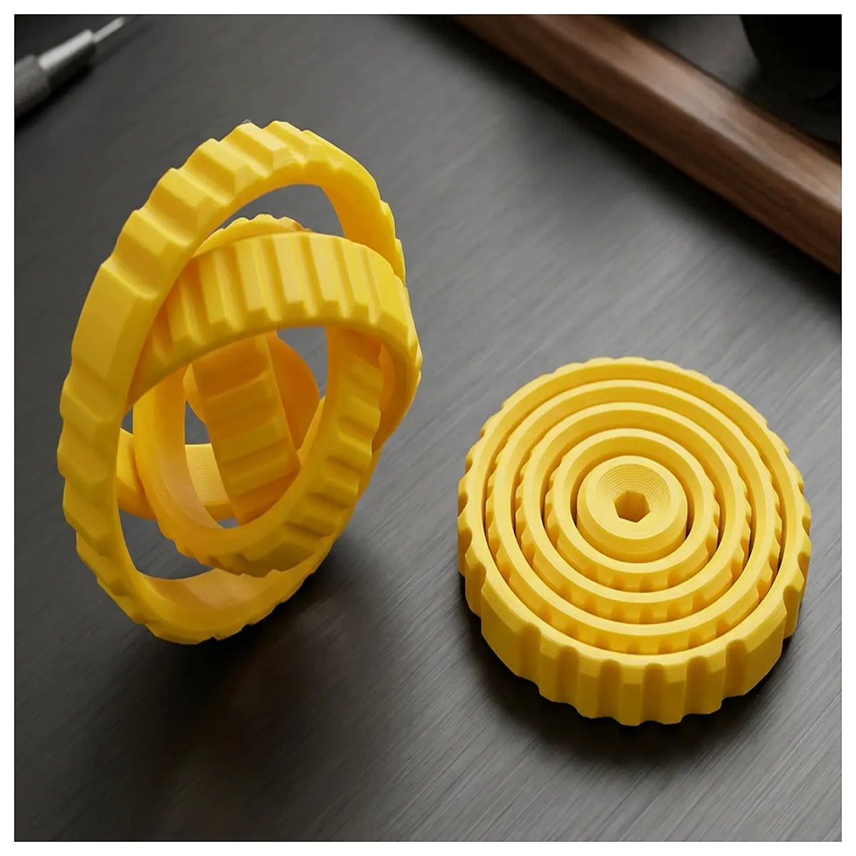 5 Ring Gyro Decompression Toy Printed Stress Relief Tool Fidget Toy Sensory Toy