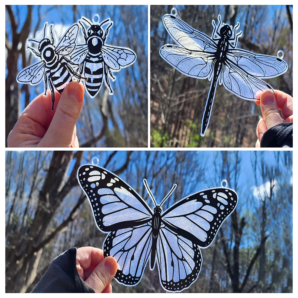 diy stained glass suncatcher with insect motif colorful mosaic window hanging decoration for home garden craft supplies