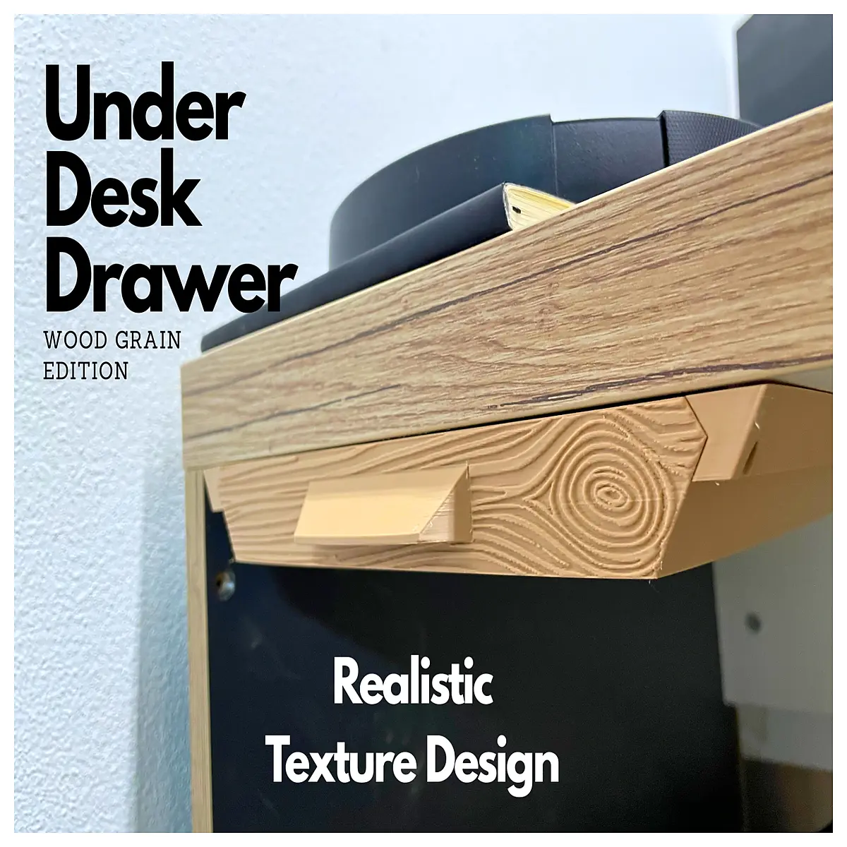 Under Desk Drawer Wood Grain Finish Kitchen Storage Box Small Space Organizer Drawer Cabinet Desk Under Organizer