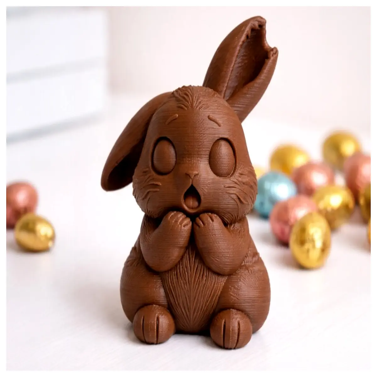 Easter Bunny Terrified Rabbit with Bitten Ears Pet Toy Easter Decoration Cute Plush Paste Deals