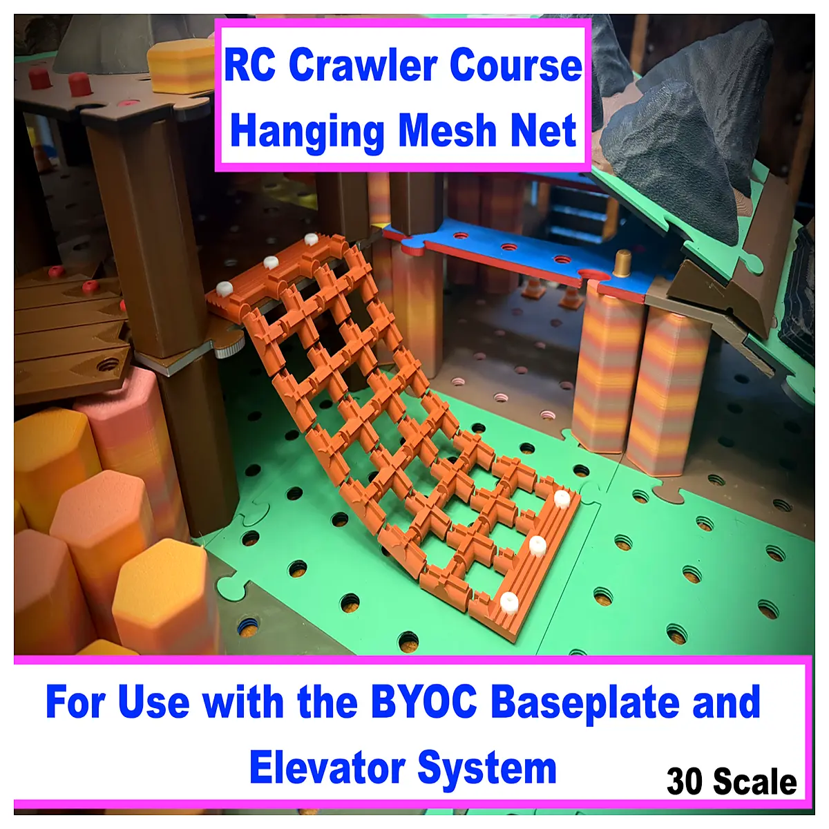 Pcub3D BYOC Hanging Grid Game Scene Mesh Tabletop Model Decoration Hanging Wall Accessory Desktop Game Parts