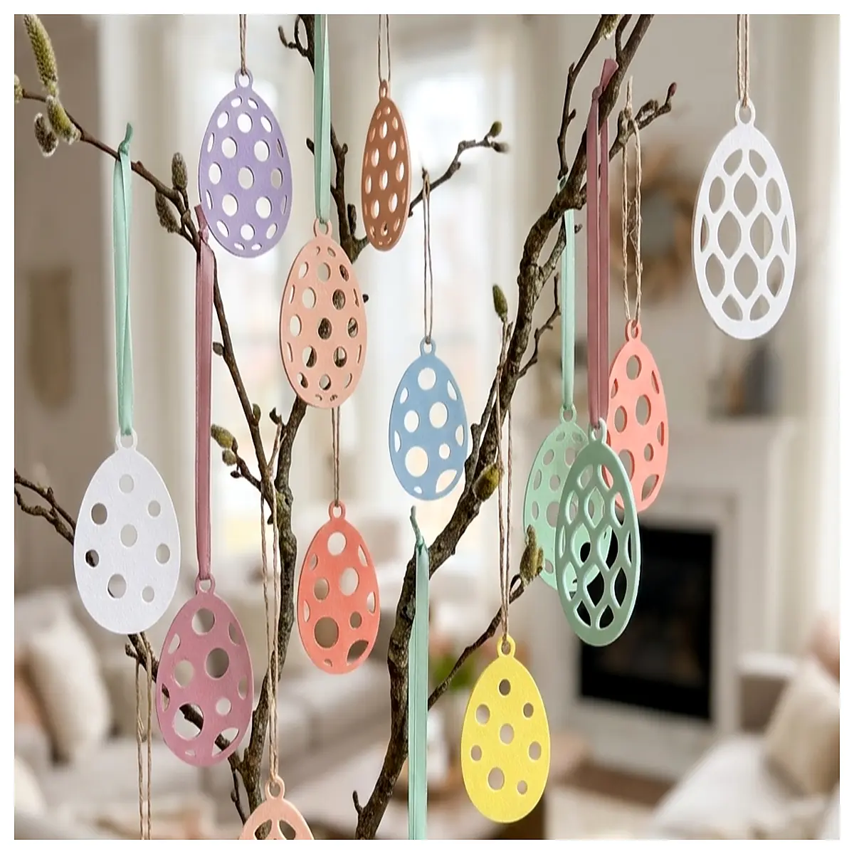 Round Hollow Easter Egg Ornament Easter Gift Easter Decoration Easter Decor Easter Supplies for Easter Celebrations