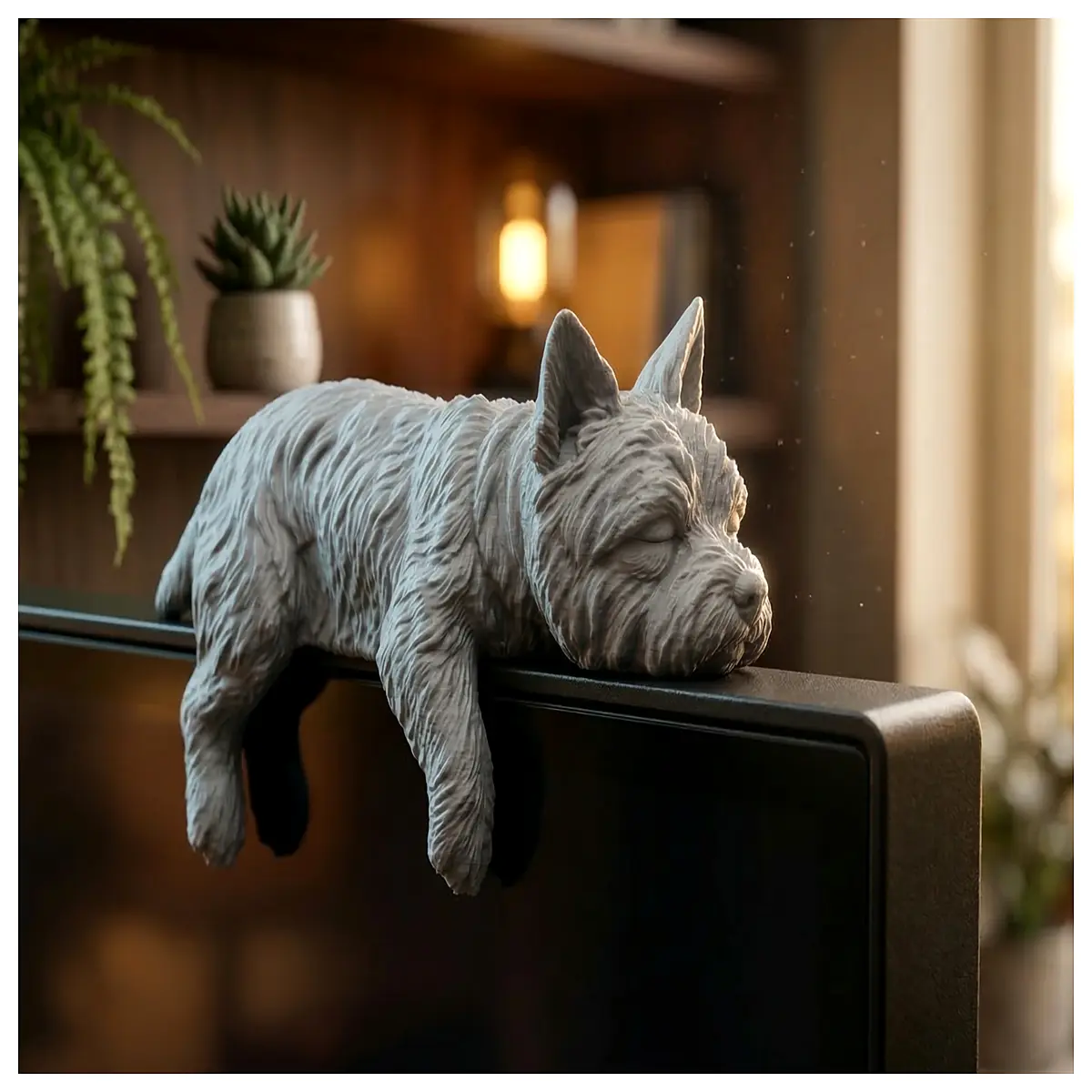 Yorkie Sleeping Pose Display Figurine Pet Decoration Dog Model Home Decor Pet Gift Sleeping Toy