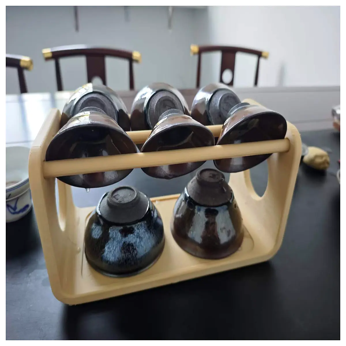 Tea Cup Draining Rack Kitchen Table Storage Rack Draining Mat Desktop Tea Set Organizer Ceramic Draining Holder Simple Practical