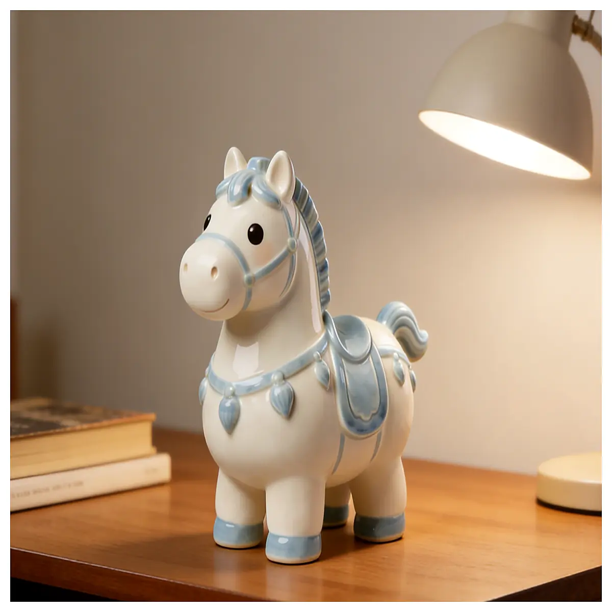 Adorable Dynasty Painted Horse Desk Pen Holder Multi Functional Phone Stand Creative Office Accessory Mobile Holder Stand Desktop Ornament