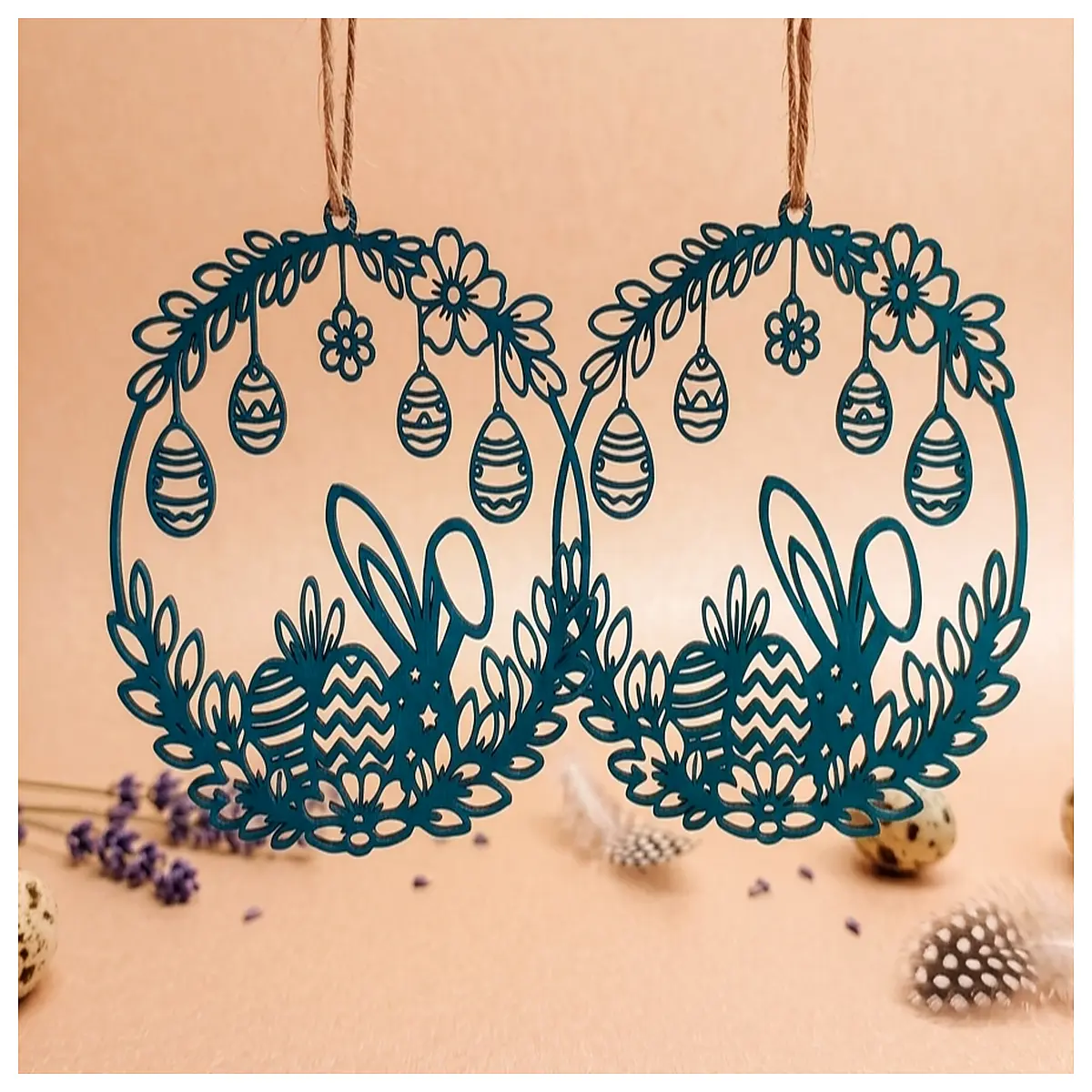 Easter Shadow Flower Wreath Decoration Wall Art Festive Decor Easter Decoration Gift