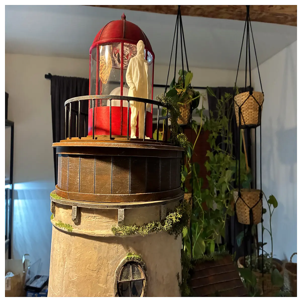 Miniature Lighthouse Keeper Model Toy Decoration Collectible Scene Setting Miniature Lighthouse Model Role Play Kids Toy