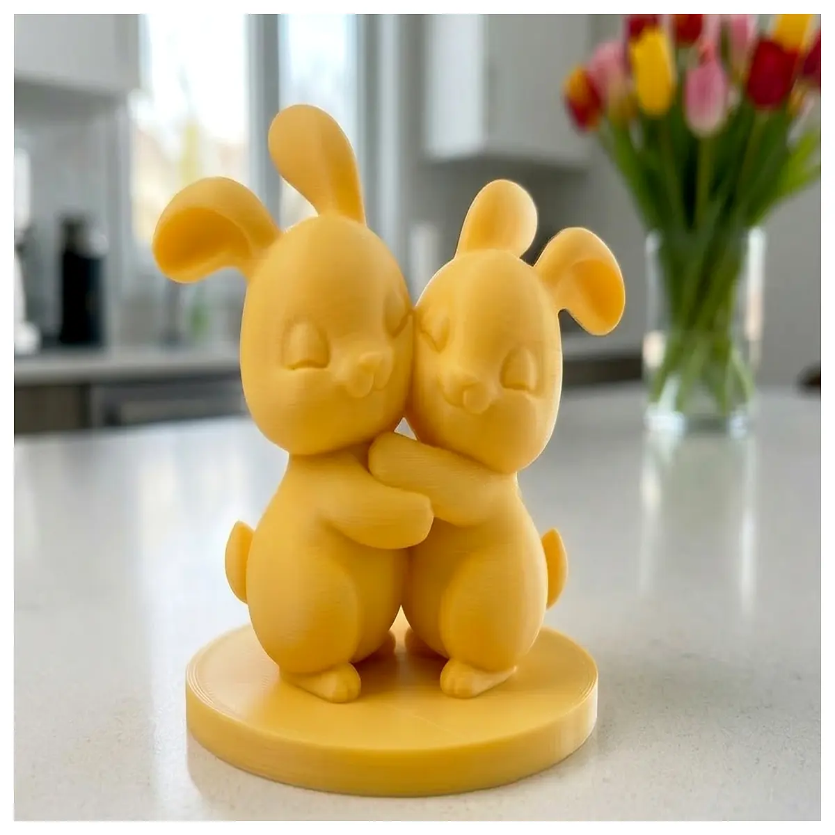 Easter Bunny Figurine Q Cute Decoration Holiday Gift Easter Decor Rabbit Toy