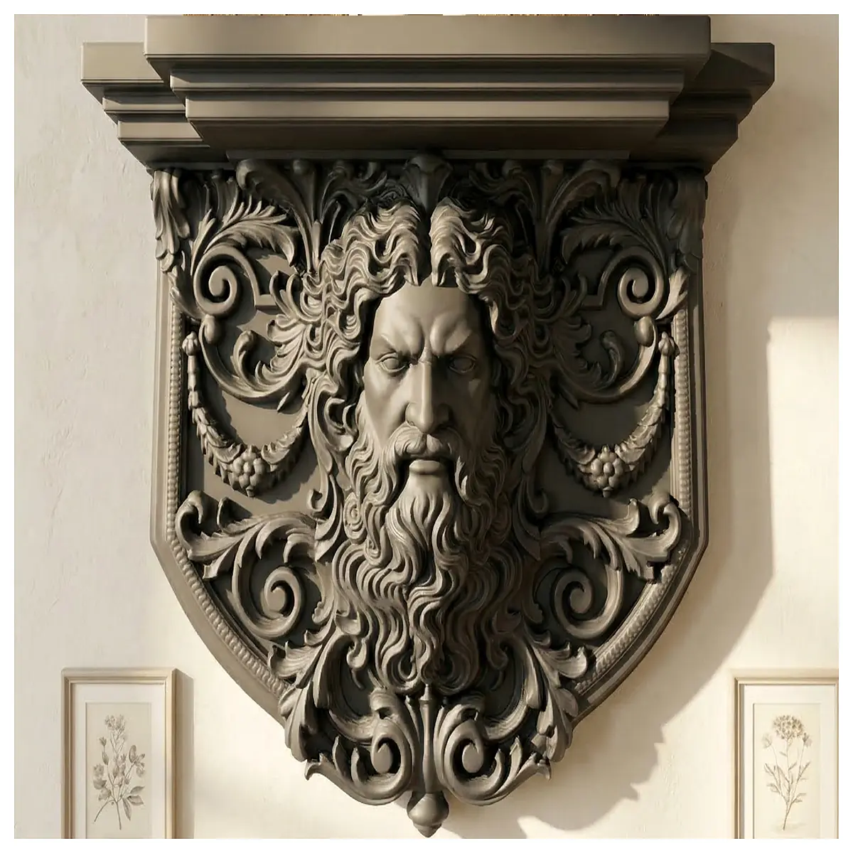 Baroque Zeus Shelf Olympian Altar Decorative Sculpture Home Decor Ornament Art Figurine Modern Minimalist