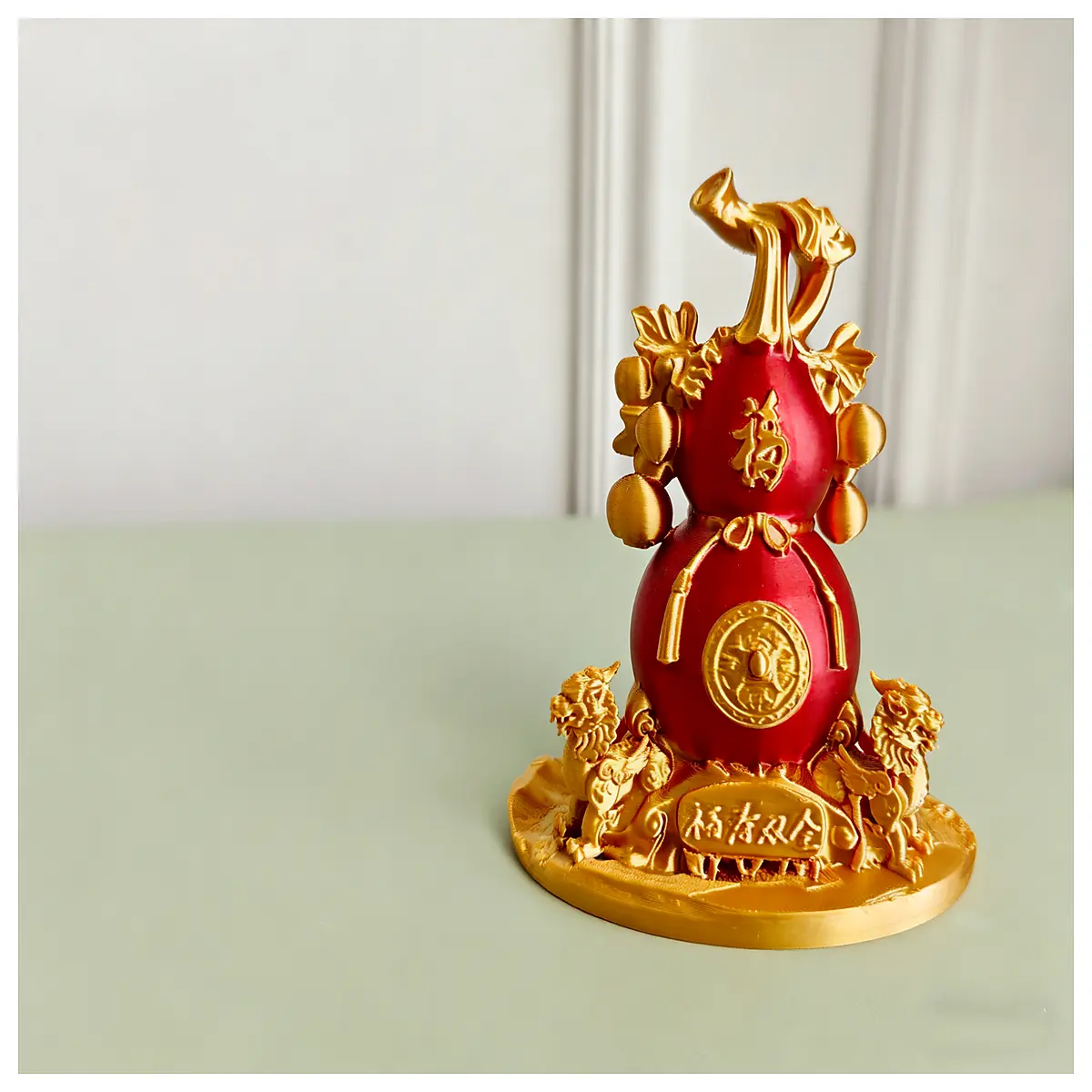Exquisite Wugan Gourd Ornament Longevity Prosperity Home Office Decoration Feng Shui Gourd Art