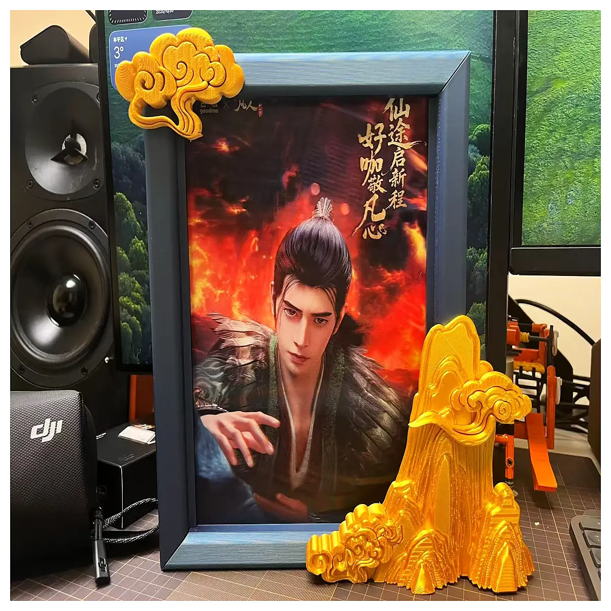 GuMingX Human Friendly Landscape Photo Frames Stand Hang Decorate Walls Enhance Home Style Scenic Photo Borders Creative Decorations Living Room Bedro