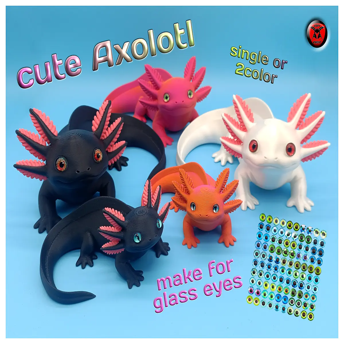 Glass Eyed Mexican Axolotl Model Realistic Detail Eye Catching Decoration Aquarium Figure Pet Tank Accessory Axolotl Collectible
