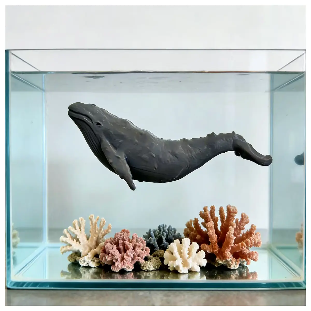 Floating Whale Toy Underwater Floating Whale Model Kids Swimming Toys Ocean Animal Plush Aquarium Decoration