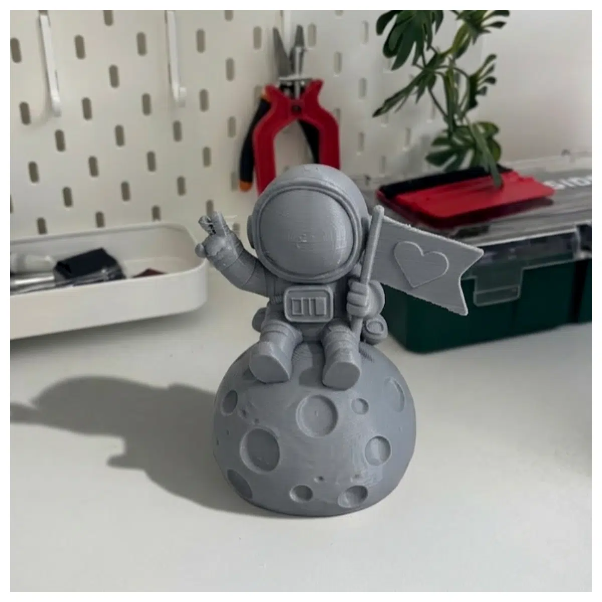 Cute Moon Astronaut Toy Kids Space Roleplay Accessories Peace Love Space Friends Baby Gift Space Model