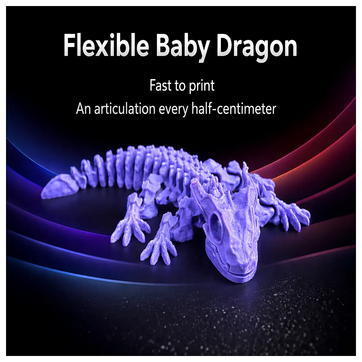 Articulated Young Dragon Model Toy Print in One Dinosaur Model Collectible Desktop Decoration Realistic Simulation