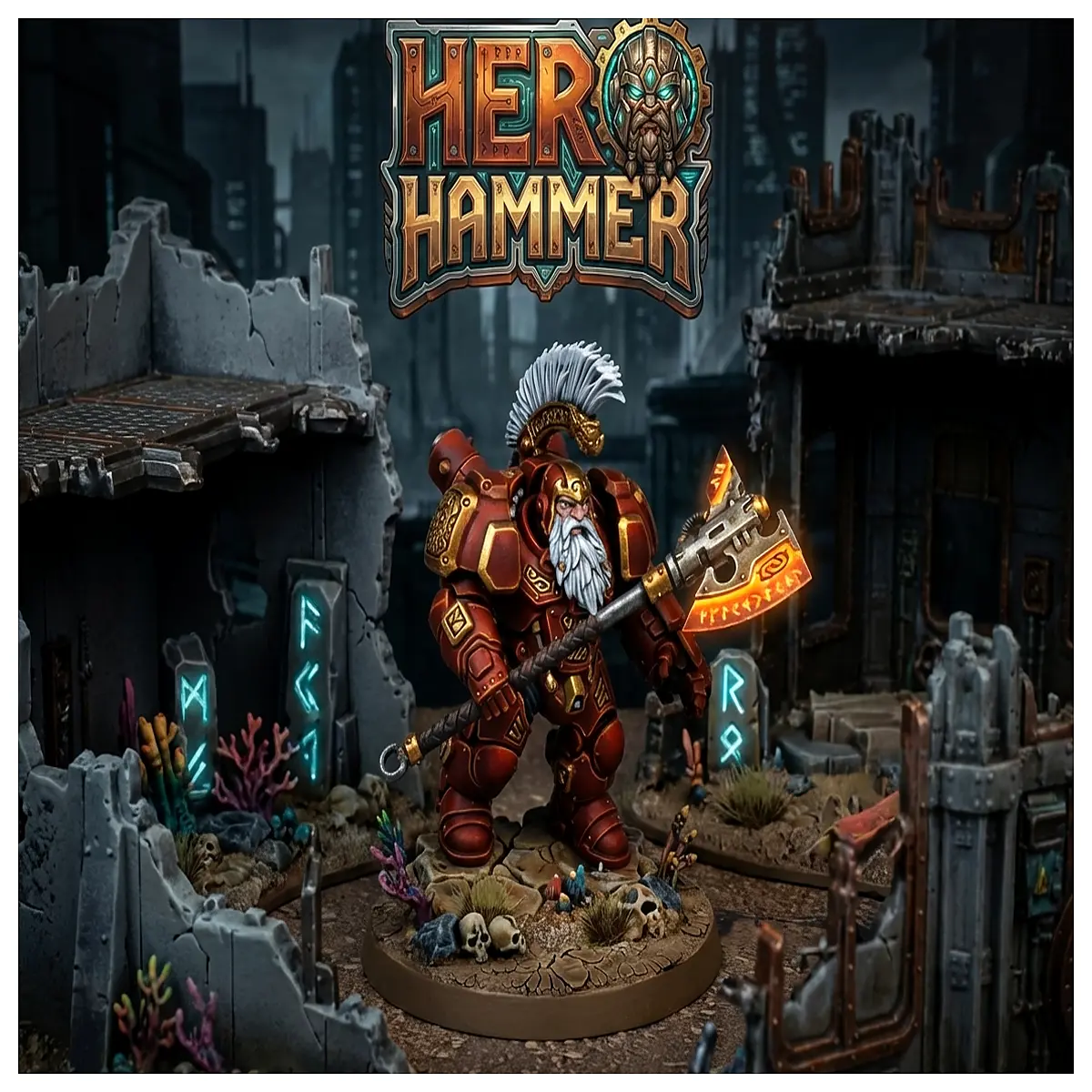 hero hammer space dwarf collectible figurine fantasy space dwarf statue sci fi dwarf action figure for desk