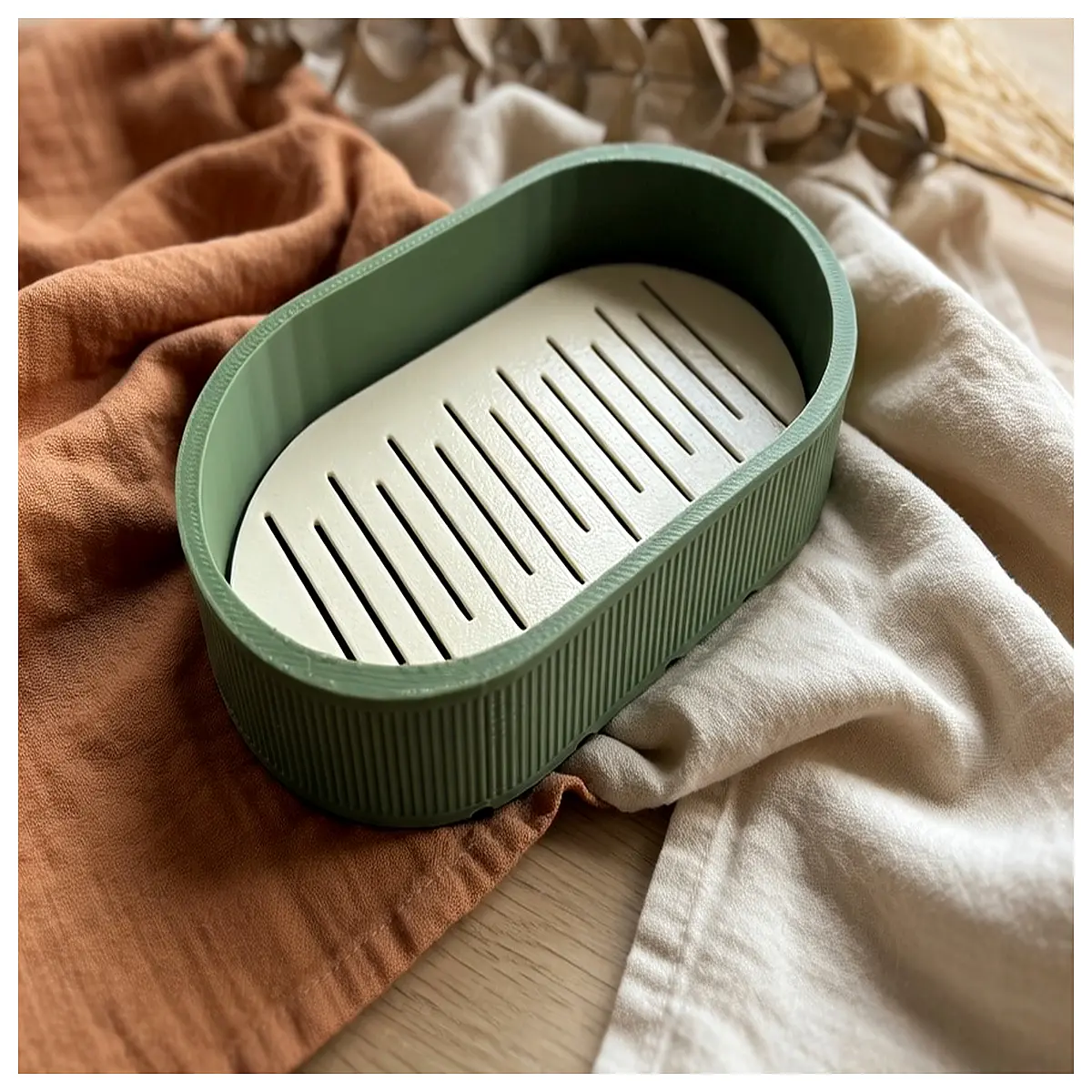 Self Draining Double Soap Dish Bathroom Sink Soap Holder Shelf Kitchen Countertop Soap Tray Elegant Design