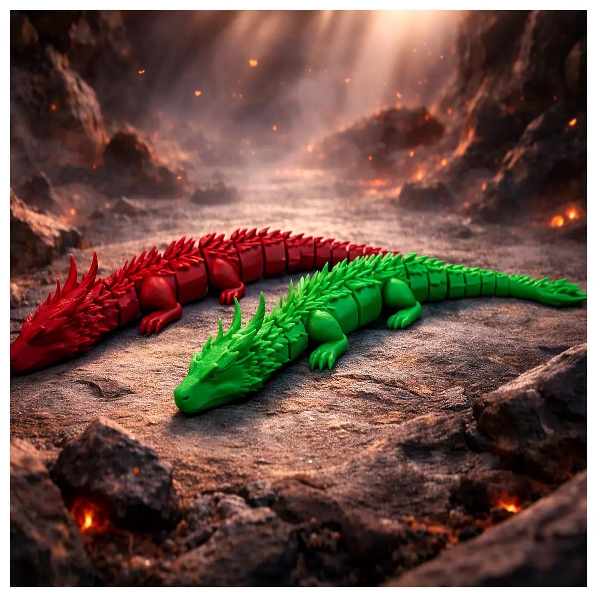 Poseable Joint Moving Dragon Model 3D Printed Toy Dinosaur Model Realistic Dragon Bones Collectible Figure