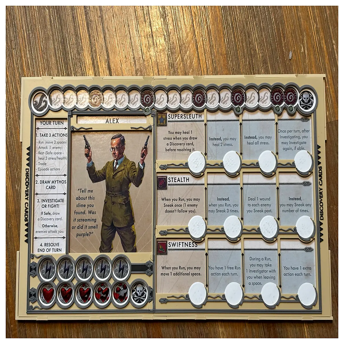 Cthulhu Death May Die Player Panel V11 Character Creation Combat Skills Map Rules Guide Essential Gaming