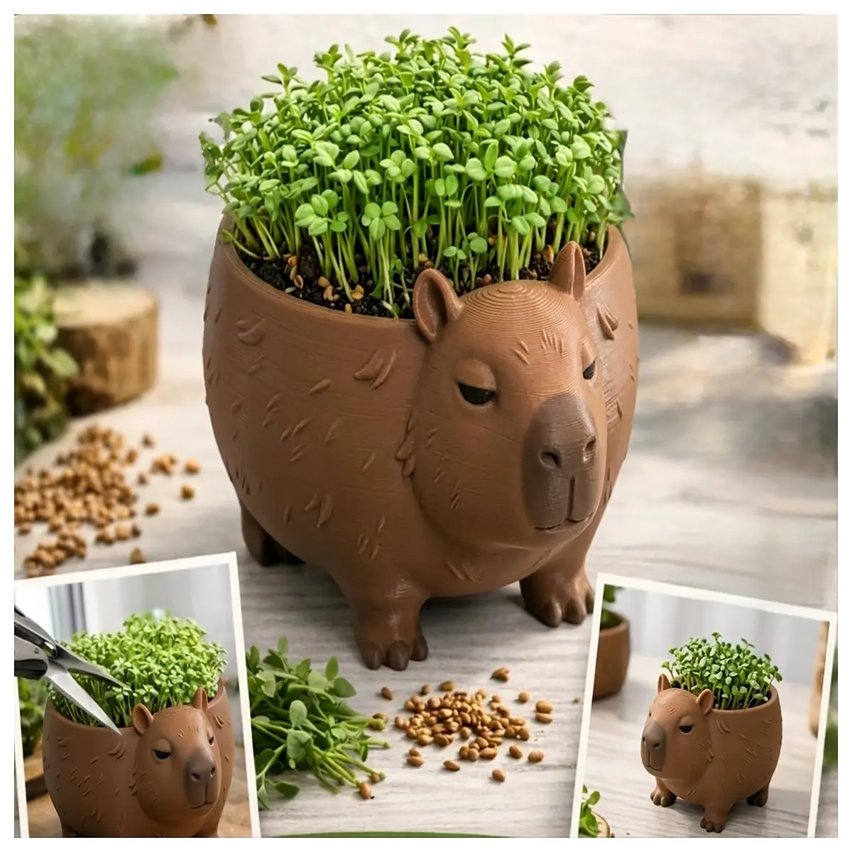 Capybara Planter Pet Pot Hamster Pot Mini Planter Desktop Decoration Ornamental Pot Creative Flower Pot Small Succulent Container