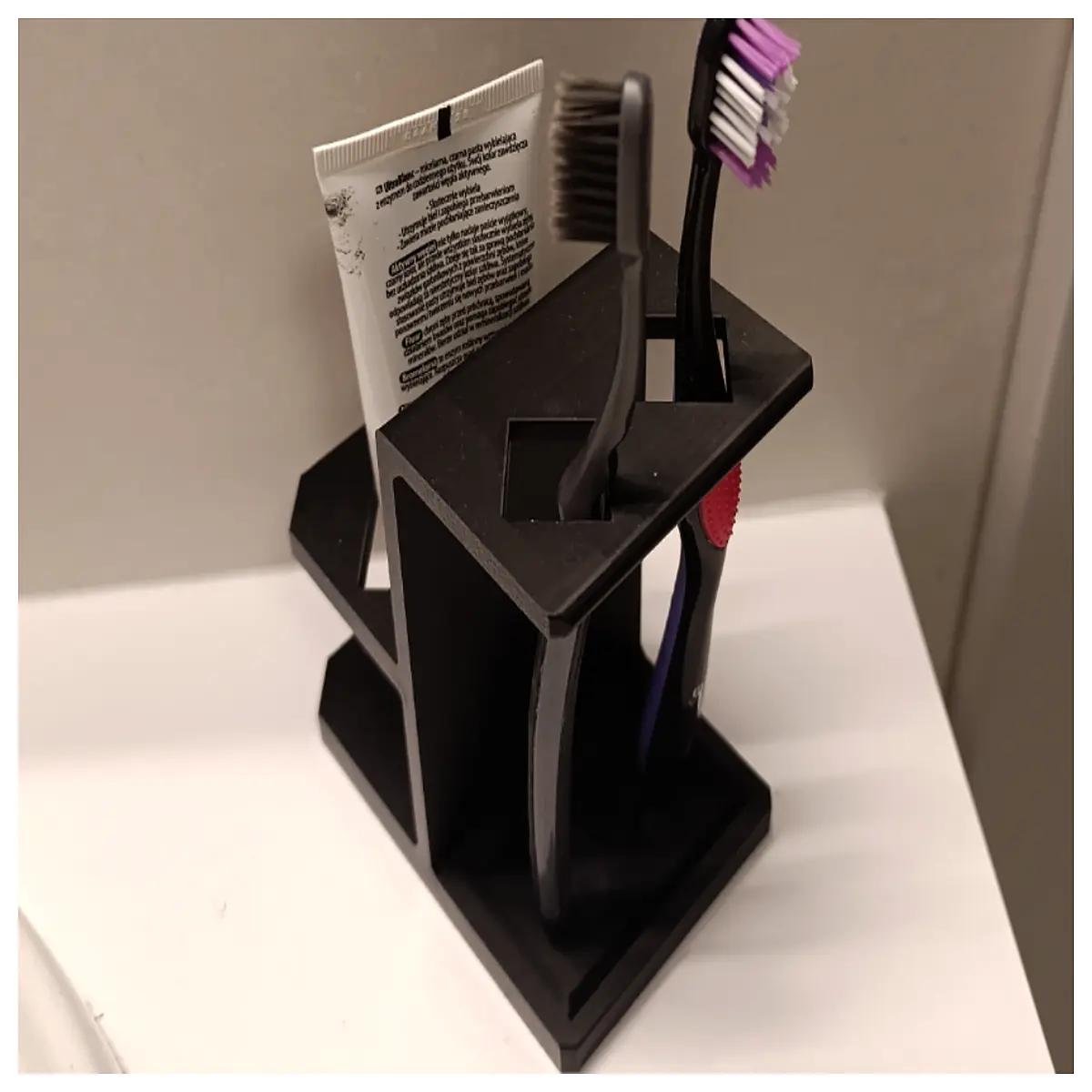 Toothbrush Holder with Paste Dispenser Bathroom Shelf Organizer Toothbrush Stand Kitchen Storage Accessories