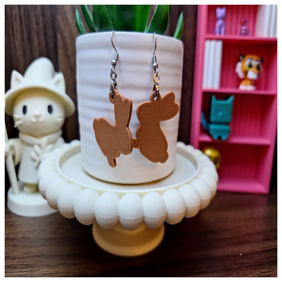 Rabbit Silhouette Earrings Women s Style Cute Cartoon Earrings Rabbit Silhouette Decoration Girl Gift Elegant Earrings