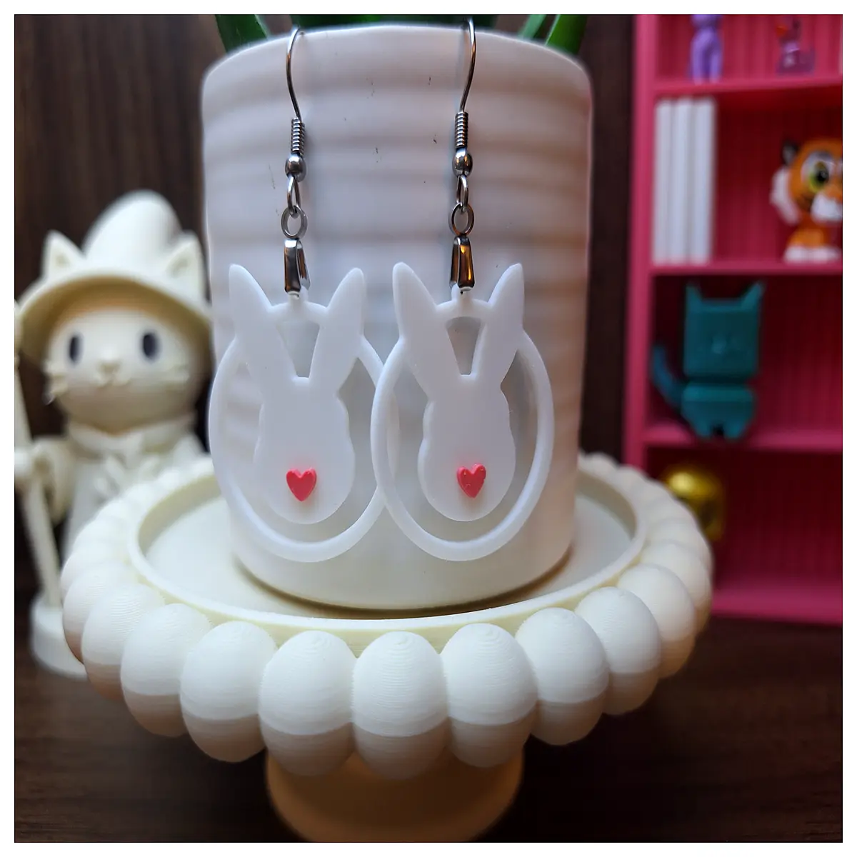cute bunny rabbit hoop earrings for women silver gold animal ear cuffs playful loop drop jewelry