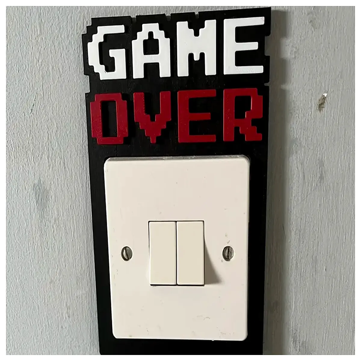 Game Over Switch Art British Electrical Switch Decor Modern Home Lighting Accessories Wall Art Vintage Switch Collection
