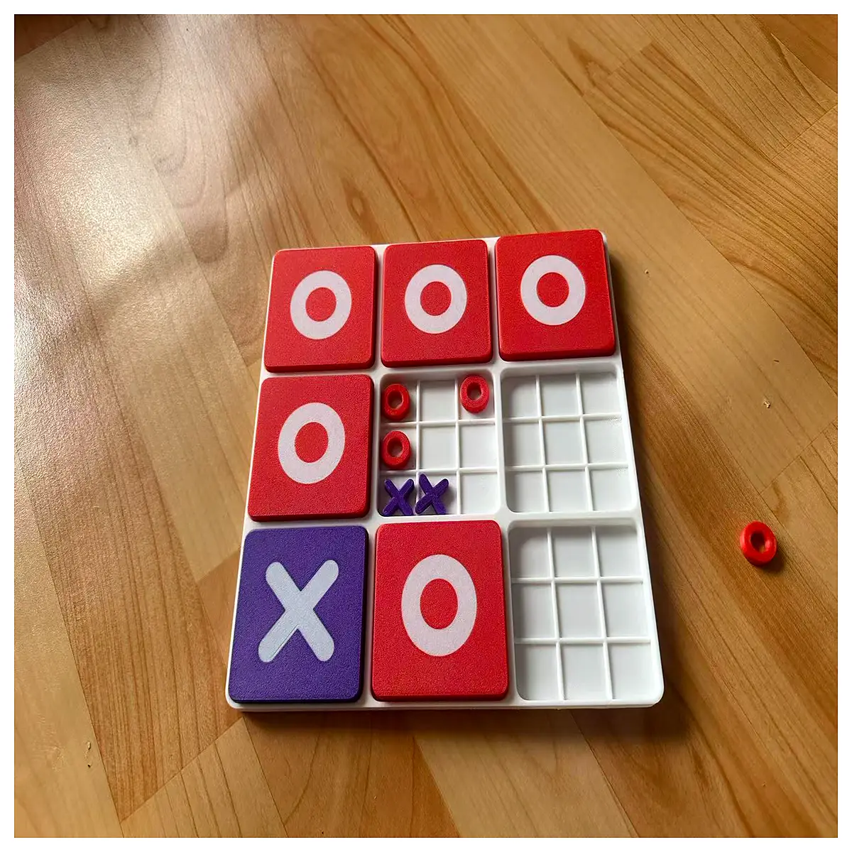 Double Layer 9x9 Grid XO Toe Game Brain Teaser Toy Family Board Game Kids Education Fun Challenge Strategy Game