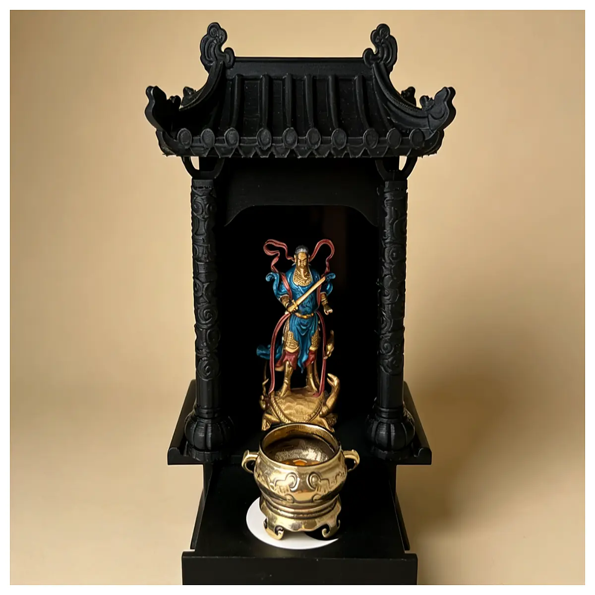 Miniature Shrine Model Decoration Small Zen Figure Prayer Statue Home Zen Decor Religious Ornament