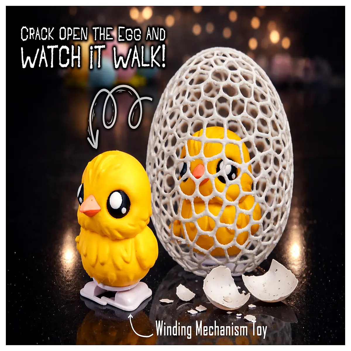 Cute Waking Chicken Toy Voronoi Cracking Easter Egg Decoration Fun Puzzle Gift Kids Toy Easter Gift