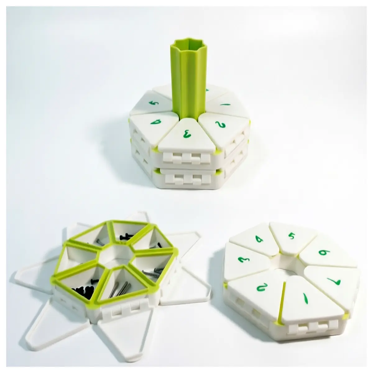 7 Sided Print Box Organizer Pill Box Parts Container No Support No Assembly Toy Accessory Case Multi Purpose Storage